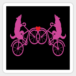 Wolf bicycle love nice cute cool colorful Sticker